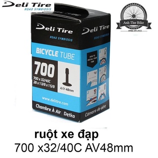 Ruột xe đạp deli tire 700x32 40c 48mm van mỹ - van xe máy