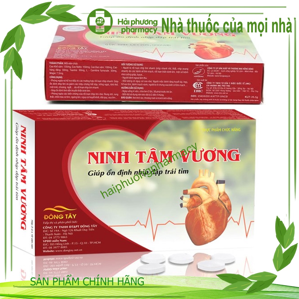 Ninh Tâm vương - Hỗ trợ ổn định nhịp tim từ thảo dược, tốt cho tim mạch Hộp 30 viên