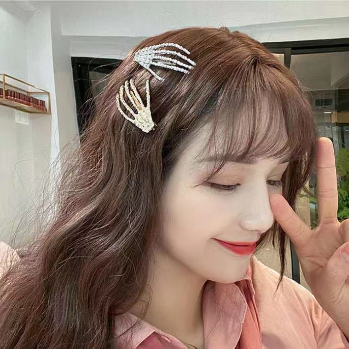 Kẹp Tóc Hình Bộ Xương Đính Đá Phụ Kiện Thời Trang Cho Nữ AB049