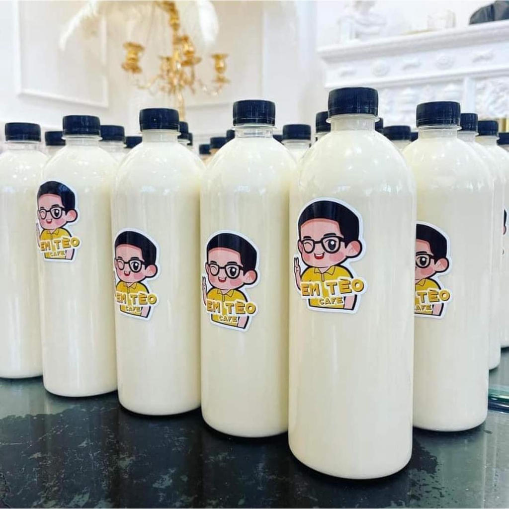 Chai nhựa 1000ml dáng tròn loại siêu dày có kèm nắp trắng chuyên đựng tinh dầu mật ong sữa chua nước ép