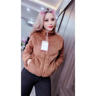 Áo khoác lông mềm mịn nữ