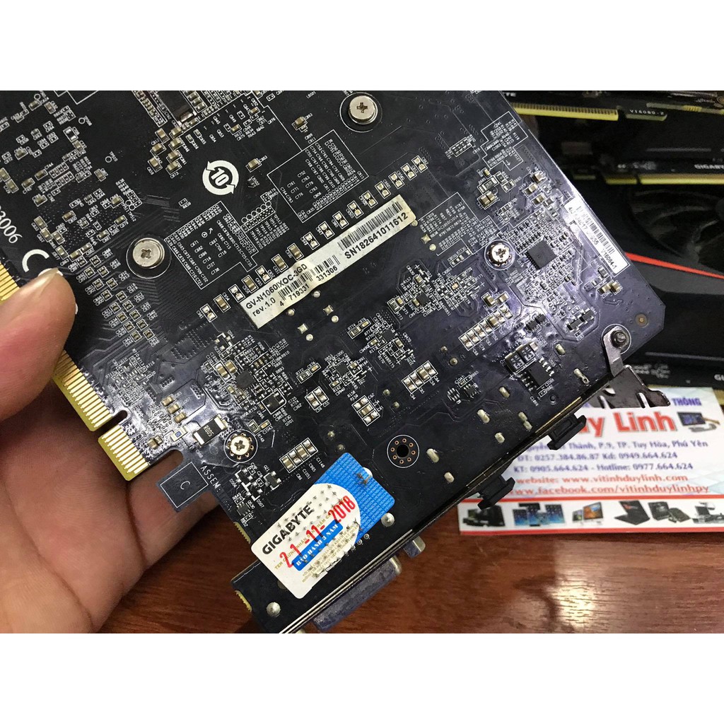 Vga Gigabyte GTX 1060 3G còn bảo hành 01 tháng