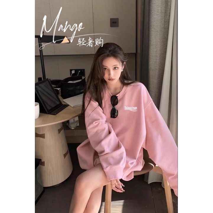 Áo Sweater Balenciaga Tay Dài Cổ Tròn In Chữ Và Cola Thời Trang Cho Nam Và Nữ