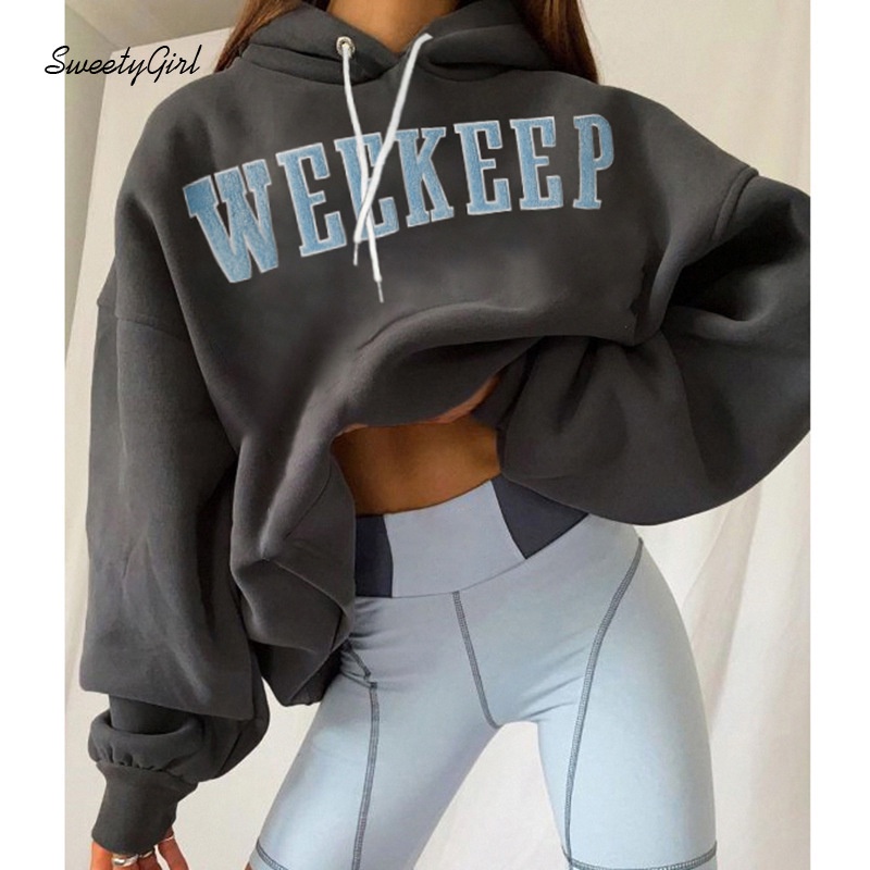 Áo Hoodie Tay Dài Có Túi In Chữ Thời Trang 2022 Cho Nữ