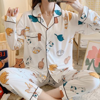 Bộ Pijama Dài Tay Thu Đông - Sợi Tơ Sữa Cao Cấp Mềm, Mịn - Mẫu Quảng Châu Đa Dạng - Siêu Dễ Thương