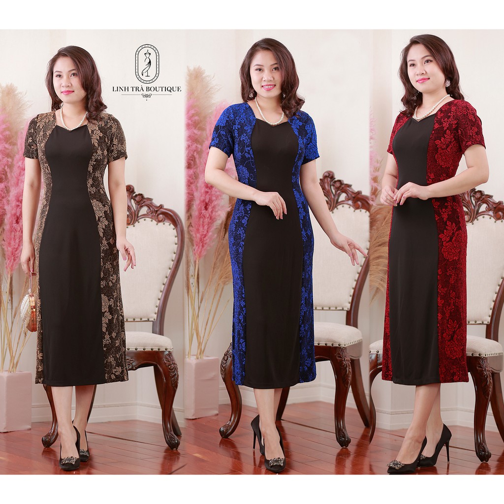 Đầm trung niên cao cấp Linh Trà Boutique đầm thiết kế thanh lịch, sang trọng TM169