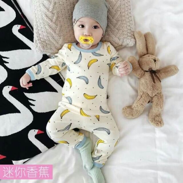 Bộ cotton len quảng châu cho bé trai bé gái