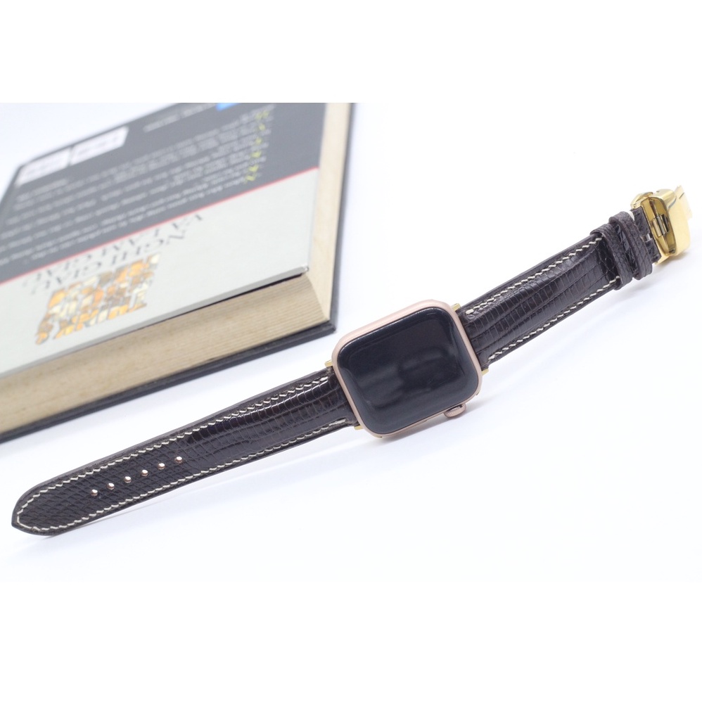 [Khóa Gập] Dây Đeo Thay Thế  Apple Watch Da Kỳ Đà Được Hoàn Thiện Thủ Công Phù Hợp Với Các Dòng Series 2,3,4,5,6,7,SE