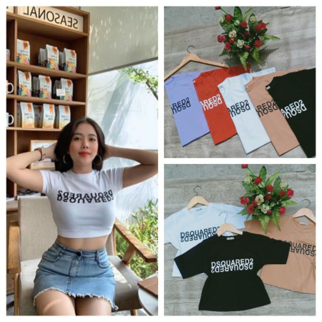 Áo croptop in chữ ngược chất cotton 4 chiều co giãn, mát mẻ, thấm hút tốt