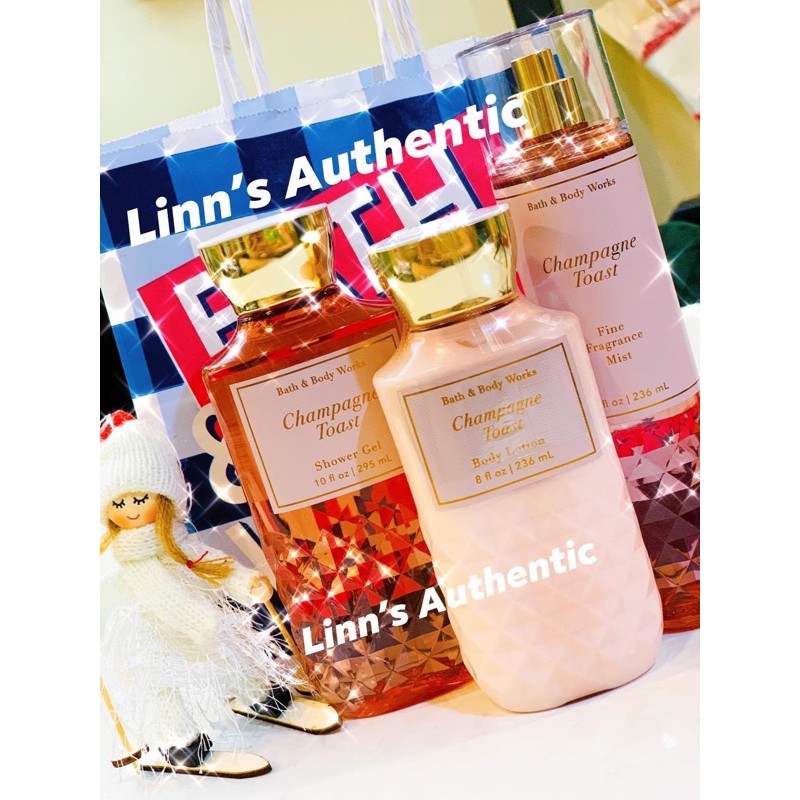 BILL Body lotion  &amp; Body mist Nước Hoa Toàn Thân &amp; Gel tắm Bath &amp; Body Works Champagne Toast