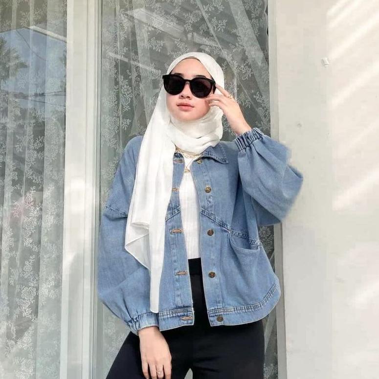 (Art. 0463p) Áo Khoác Jean Baggy Oversize Cổ Điển Dành Cho Nữ