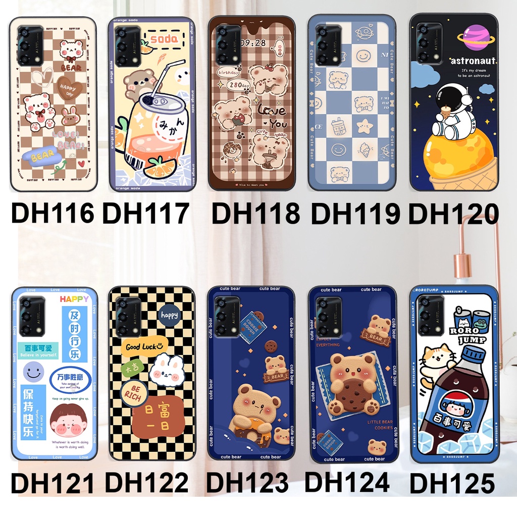 Ốp lưng Oppo A74 / A95 in hình 3D GẤU cute be@r, soda, happy day cực hot ,thời thượng