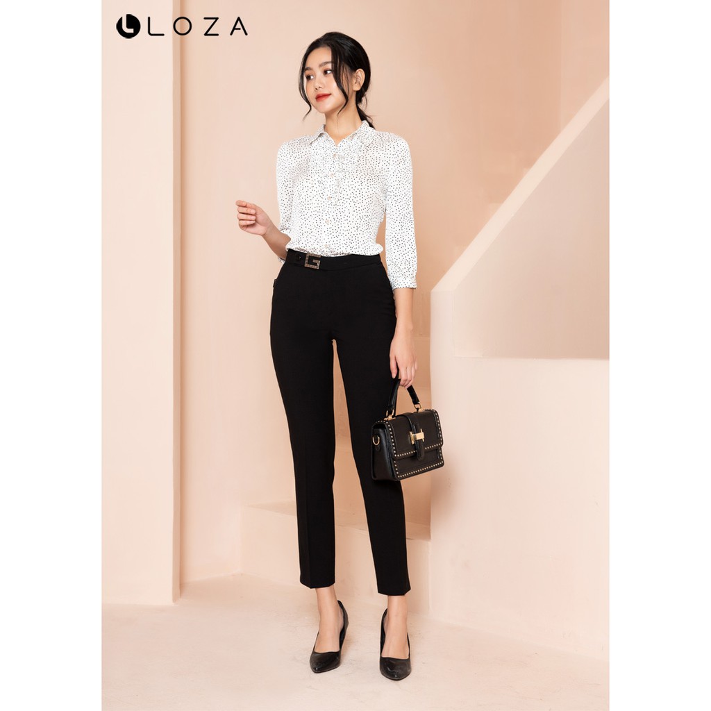 [Mã FASHIONMALLT4 giảm 15% đơn 150k] Áo sơ mi chấm bi LOZA LS12016