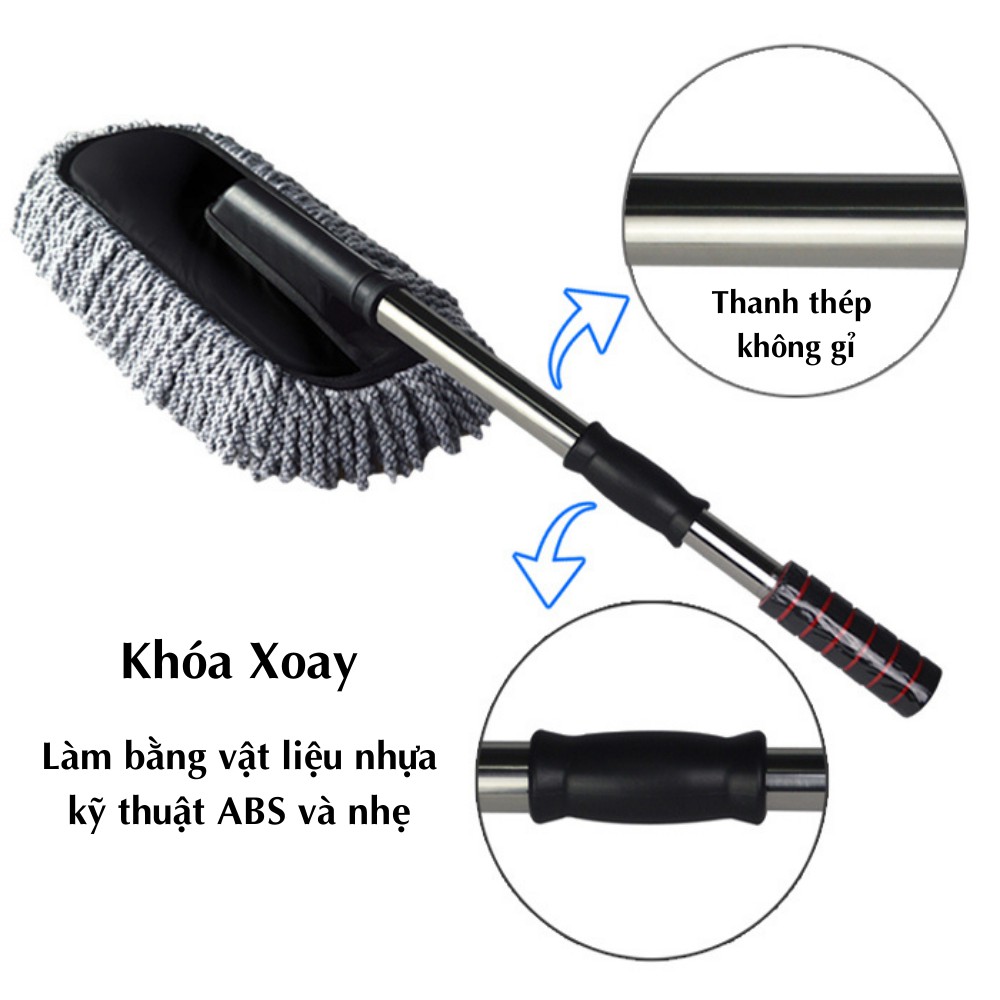 Chổi lau xe ô tô , chổi rửa ô tô chổi lau xe chuyên dụng cán có thể điều chỉnh ATILA SHOP