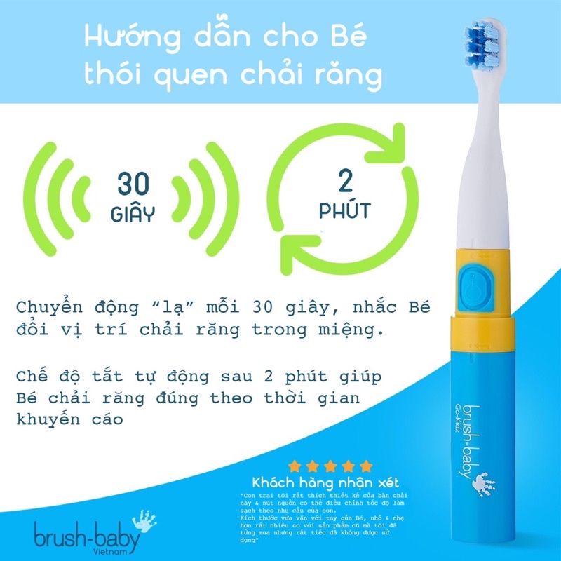 Bàn chải điện Go-Kidz của BRUSHBABY
