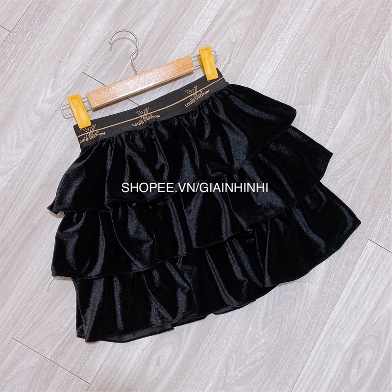 Chân váy ngắn xoè 3 tầng nhung cạp chữ CV1333 - NhiNhi Shop | BigBuy360 - bigbuy360.vn
