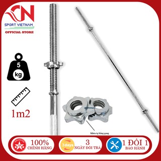[Có video] Đòn tạ tay 1m2 thanh dài giá rẻ phi 20 mạ inox không rỉ