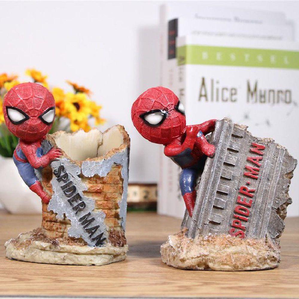 PEWANY Ống Đựng Bút Hình Người Nhện Bằng Nhựa Resin Sáng Tạo