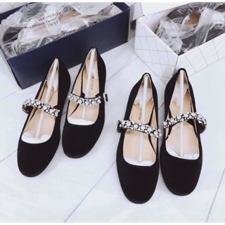 GIÀY NHUNG NGANG ĐÍNH ĐÁ MARY JANE [ ORDER ]