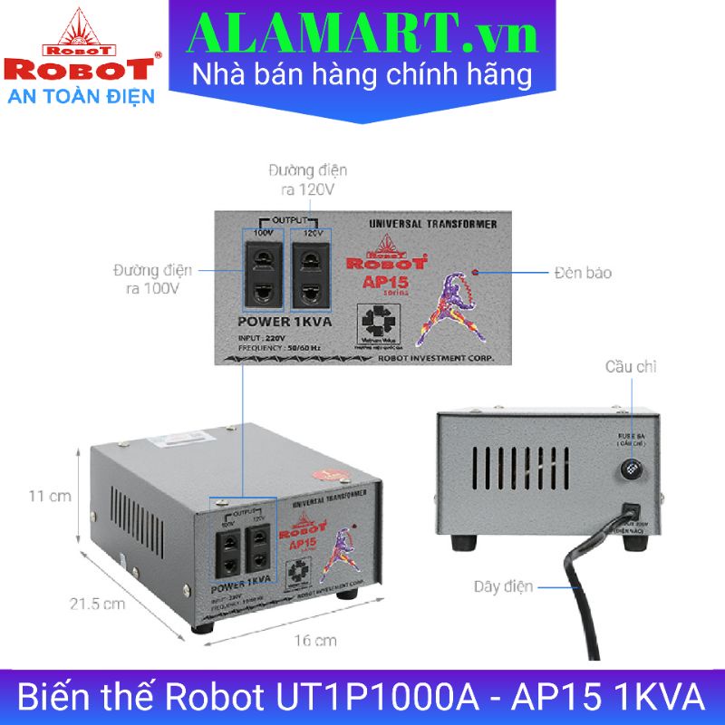 Biến thế Robot UT1P1000A - AP15 1KVA