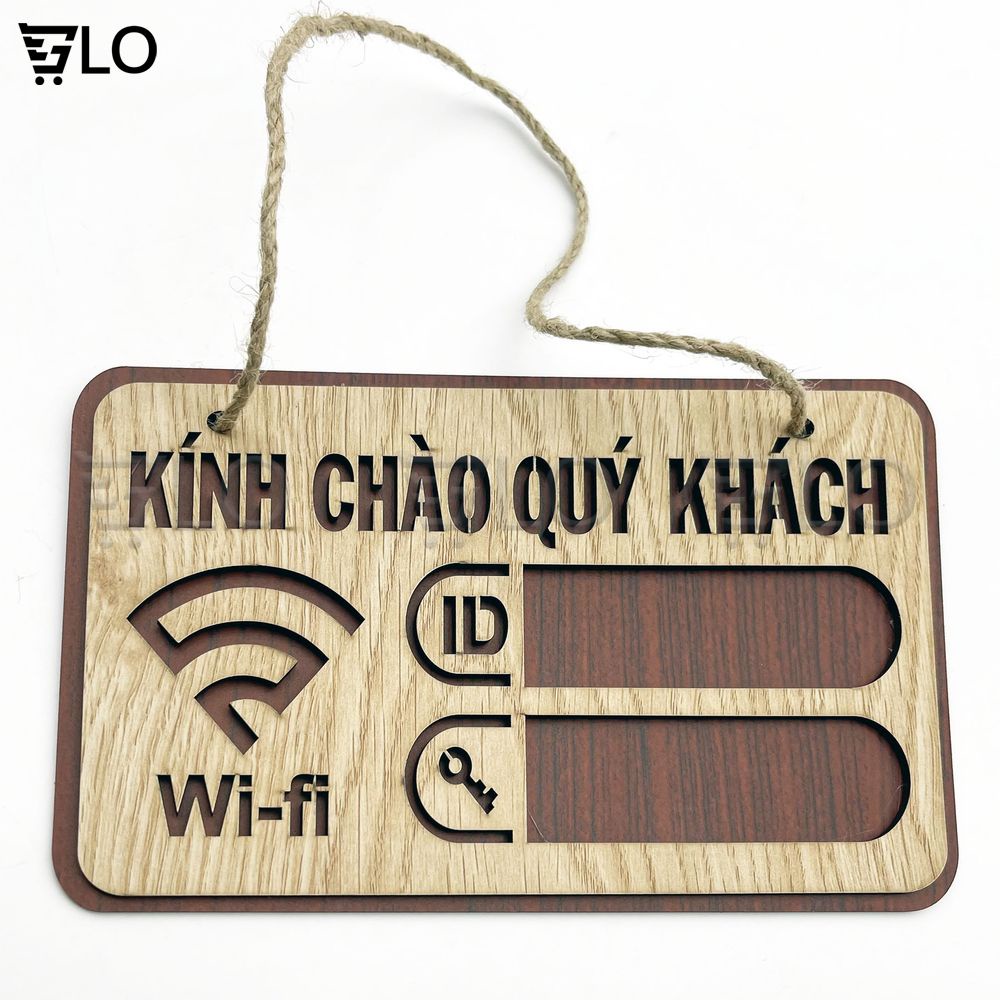 Bảng Gỗ Decor Wifi Password Treo Tường, Trang Trí Homestay