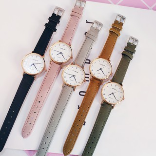 Đồng hồ nữ mặt tròn màu đen DH539 shop Ny Trần chuyên đồng hồ dây da