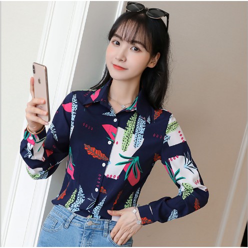 ÁO SƠ MI NỮ HOA LÁ SIÊU XINH