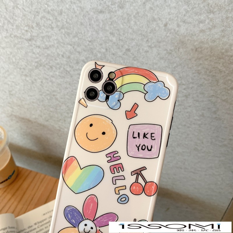 Ốp Điện Thoại In Hình Mặt Cười Cầu Vồng Graffiti Cho Apple X Xs 11pro Max | BigBuy360 - bigbuy360.vn
