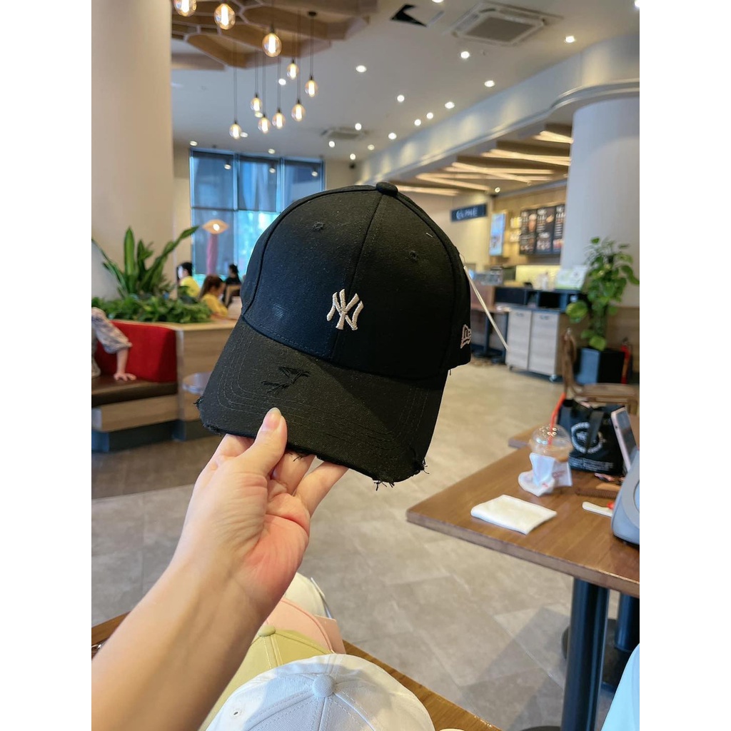 Mũ lưỡi trai rách ❤️ Nón thêu chữ NY phong cách Ulzzang form unisex nam nữ