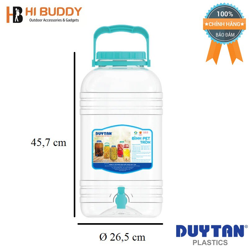 Bình PET Đựng Nước Tròn Có Vòi 20 Lít Duy Tân  No.627 | Bình Trong Suốt
