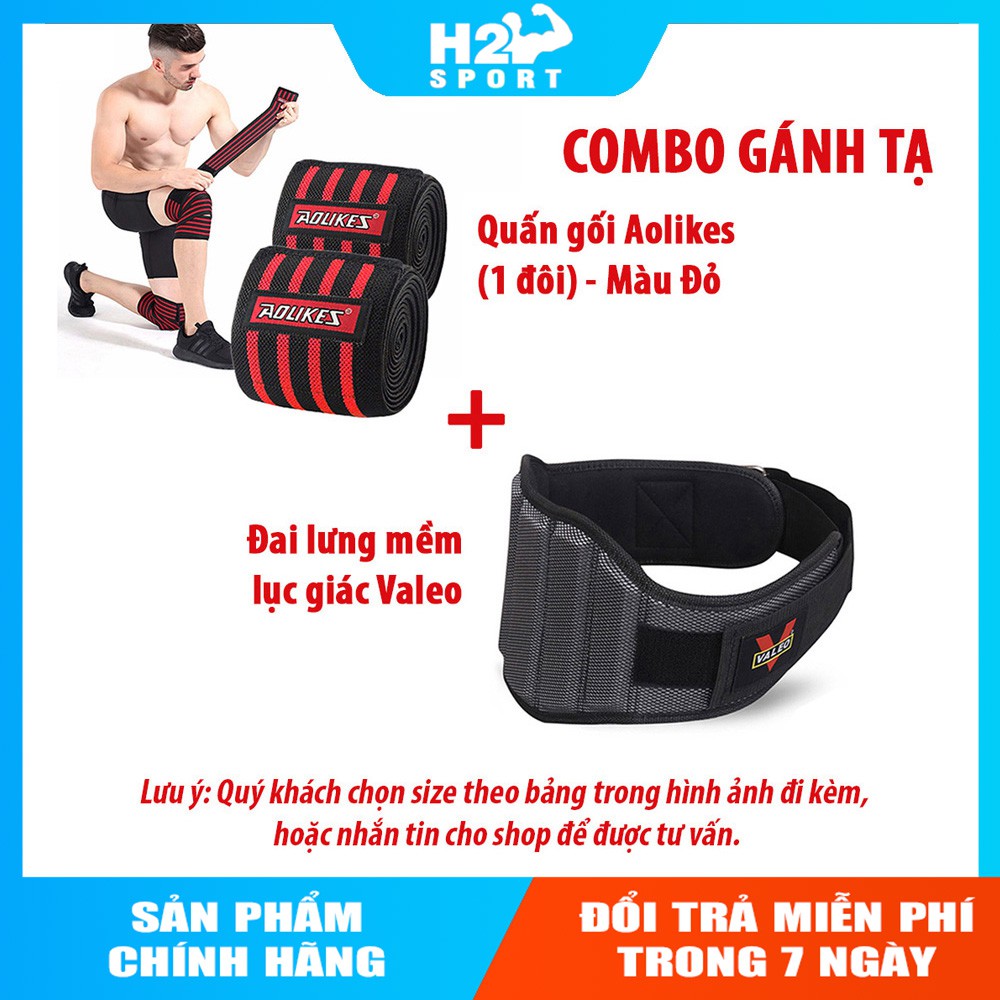 [Combo 3] Quấn gối - Đai lưng - GÁNH TẠ - TẬP GYM - SQUAT - DEADLIFT