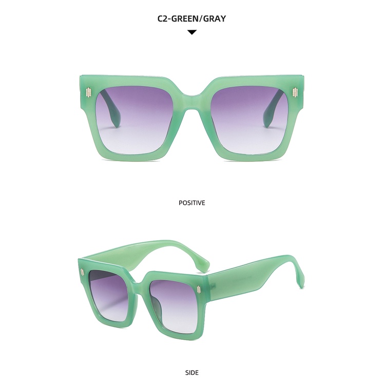 Kính mát gọng vuông cỡ lớn làm từ kim loại phong cách Âu Mỹ thời trang 2021 cho nam và nữ