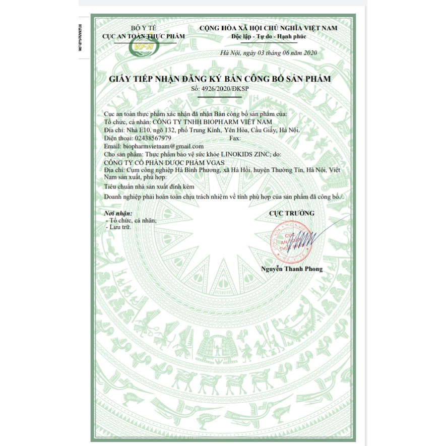 LINOKIDS ZINC bổ sung kẽm cho bé vàng da