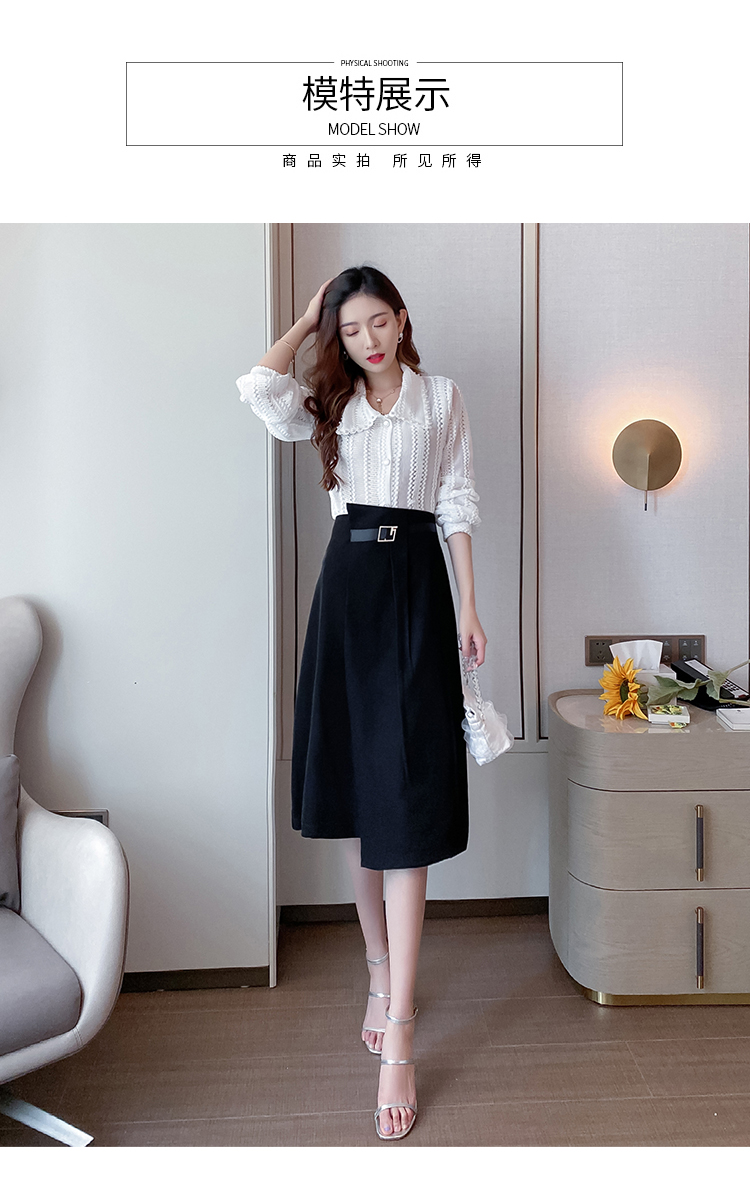 Spring and summer 2021 women's irregular A-skirt skirt, medium-length waistband skirt