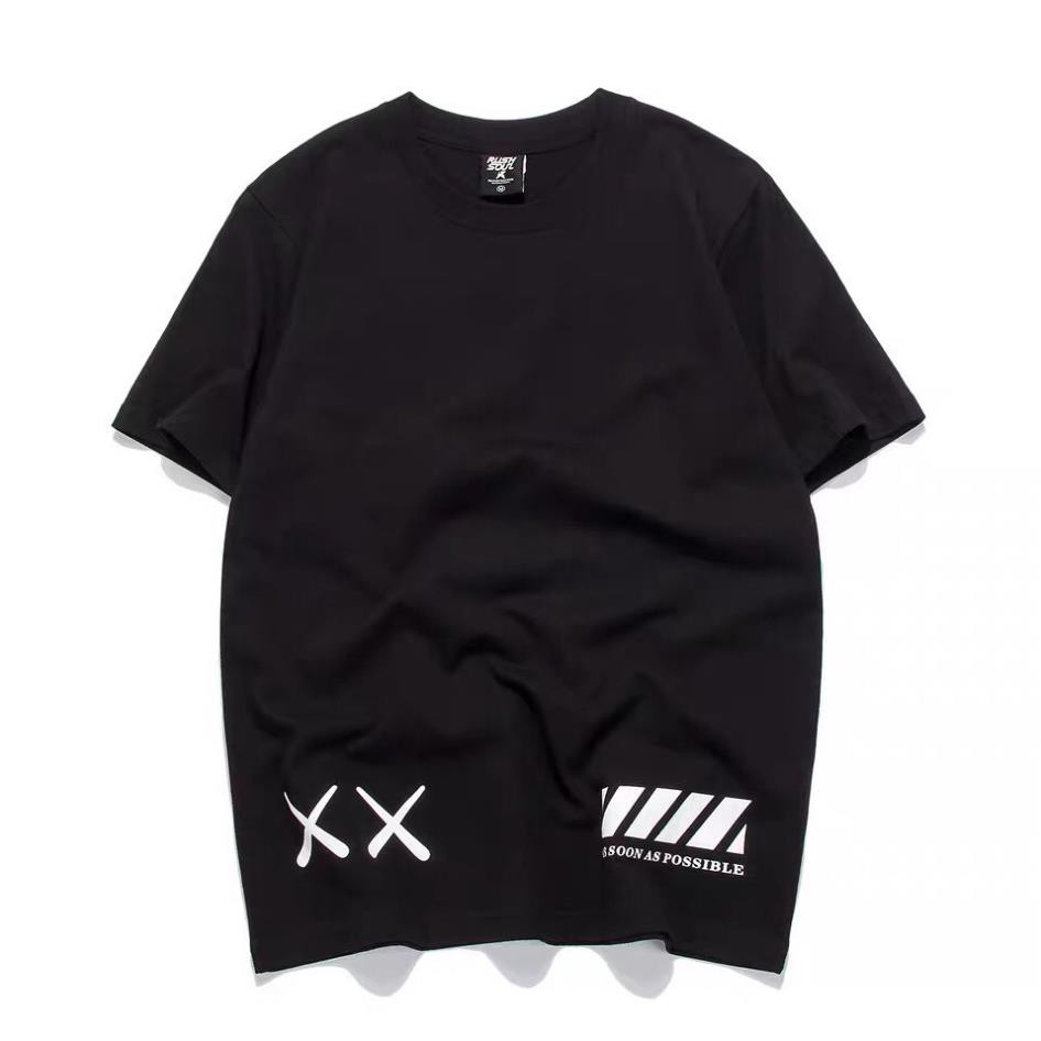 SALE- Áo Thun Tay Lỡ OFF WHITE UT KAWs Màu Đen Màu Trắng Unisex Form Rộng - áo cực chất