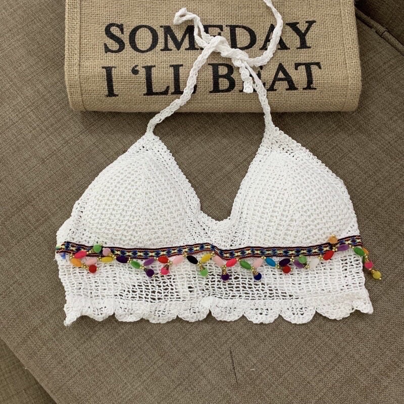 Áo bra len móc nhiều kiểu mặc đi biển⚡️bikini hot