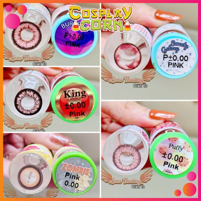 Kính áp tròng hồng hóa trang - lens pink cosplay