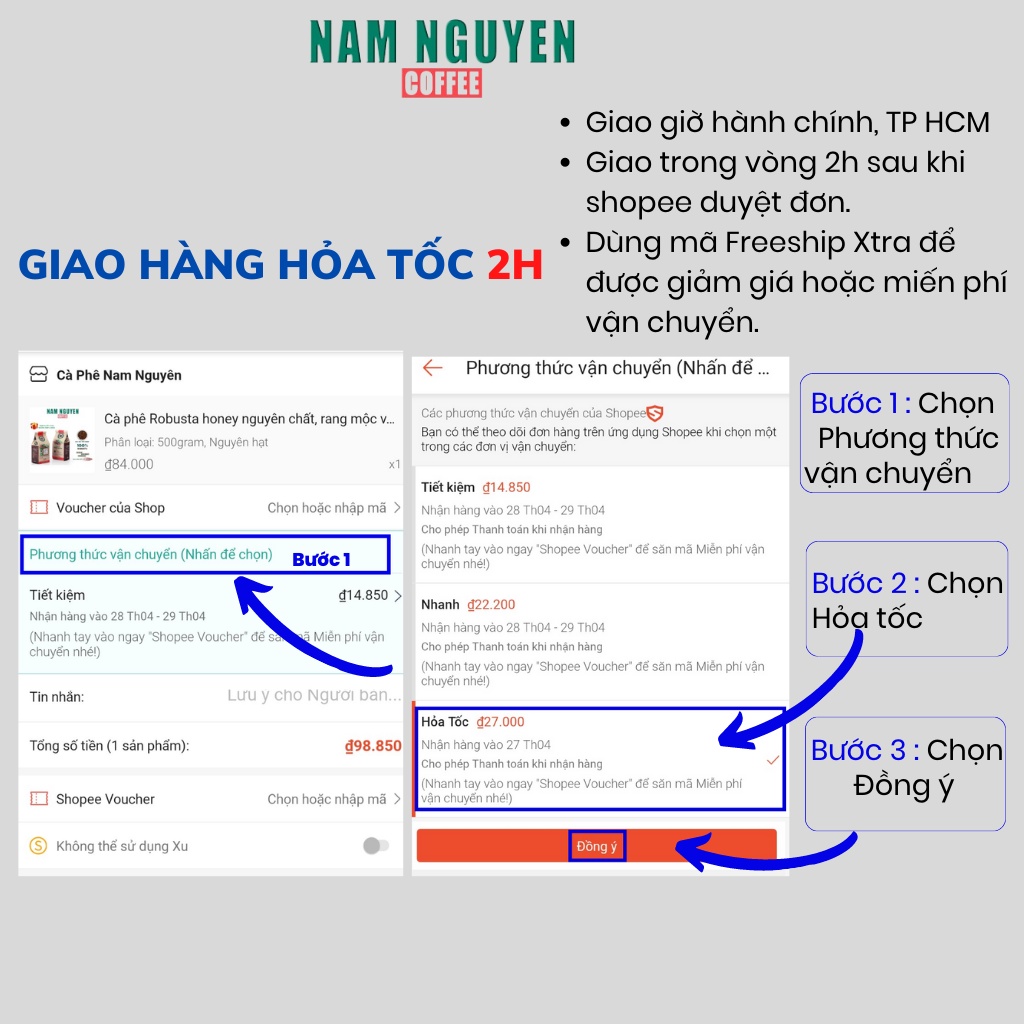 Cà phê nguyên chất rang xay Robusta Thượng hạng  dùng pha phim,pha máy từ Nam Nguyên Coffee