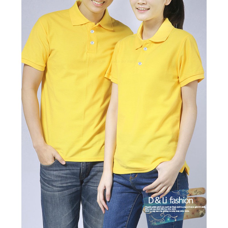 Áo thun POLO cổ bẻ 100 COTTON Màu Vàng (45Kg - 87kg) thun cá sấu thoáng mát và thấm hút tốt