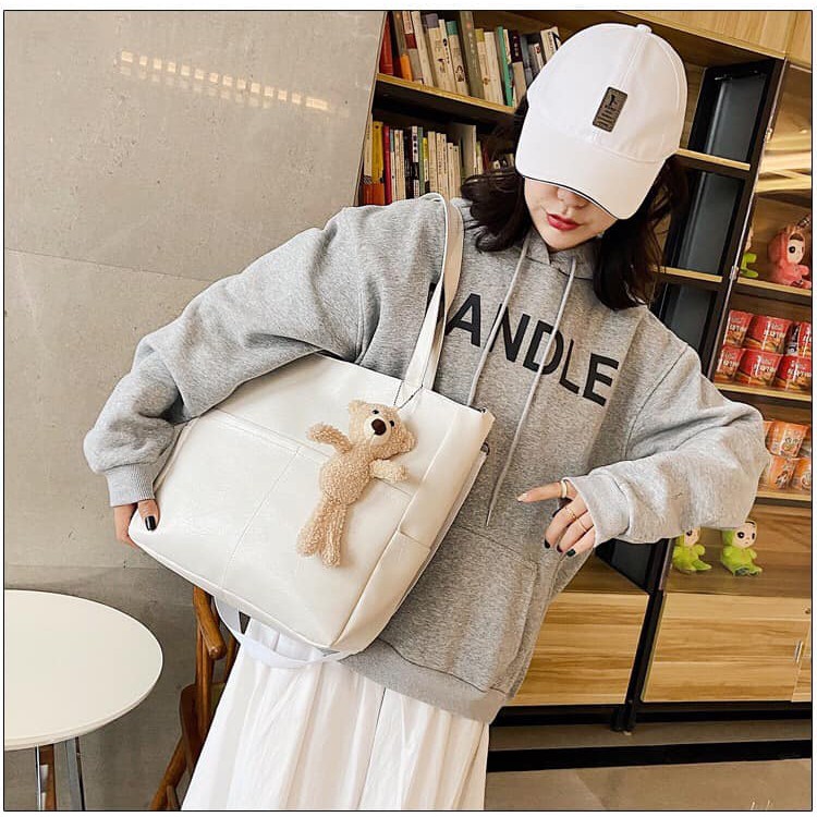 [CÓ ẢNH THẬT] Túi Xách Nữ, Mẫu Túi Công Sở 2 Dây Vừa Đeo Chéo, Vừa Kẹp Nách Đựng LapTop, A4 Kèm Gấu | BigBuy360 - bigbuy360.vn