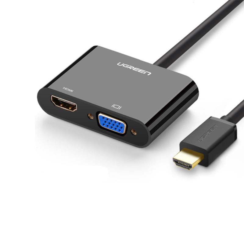 [FREESHIP 99K]_Cáp HDMI To HDMI/VGA + Audio 3.5mm Ugreen 40744 (Nguồn Micro USB 5V)