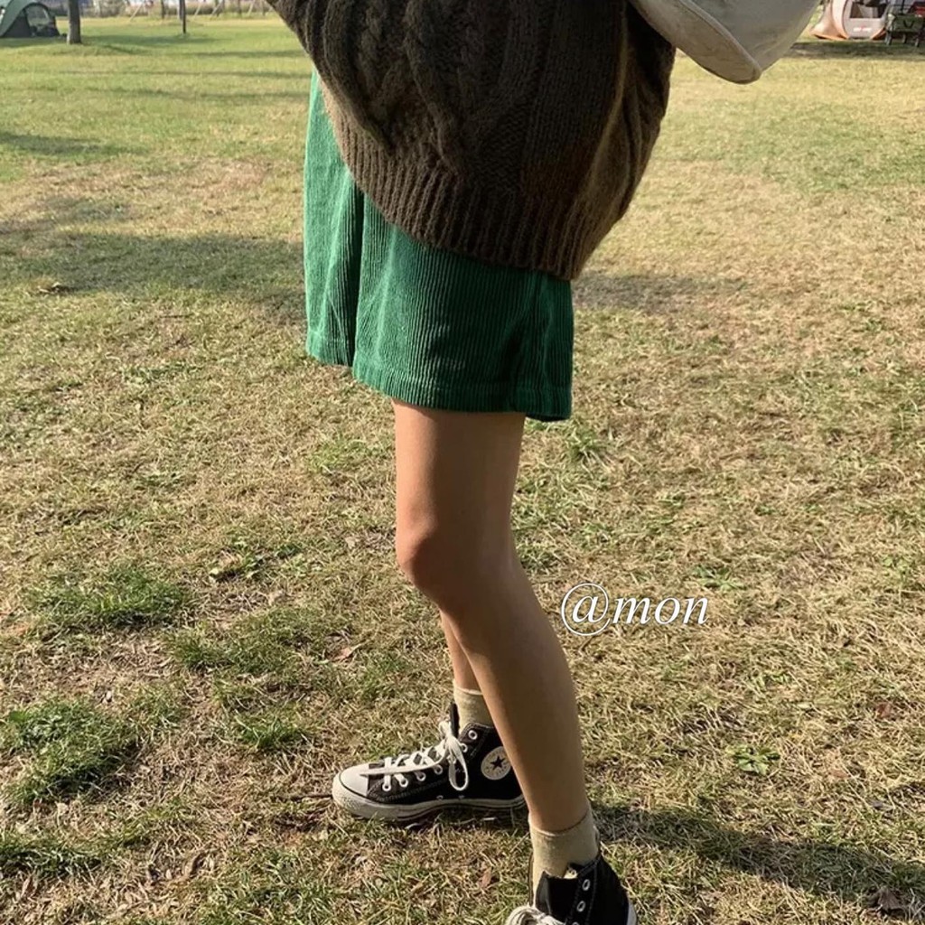 2101595 Quần short nhung ulzzang mùa hè mềm mát chất nhung mỏng mát có size | BigBuy360 - bigbuy360.vn