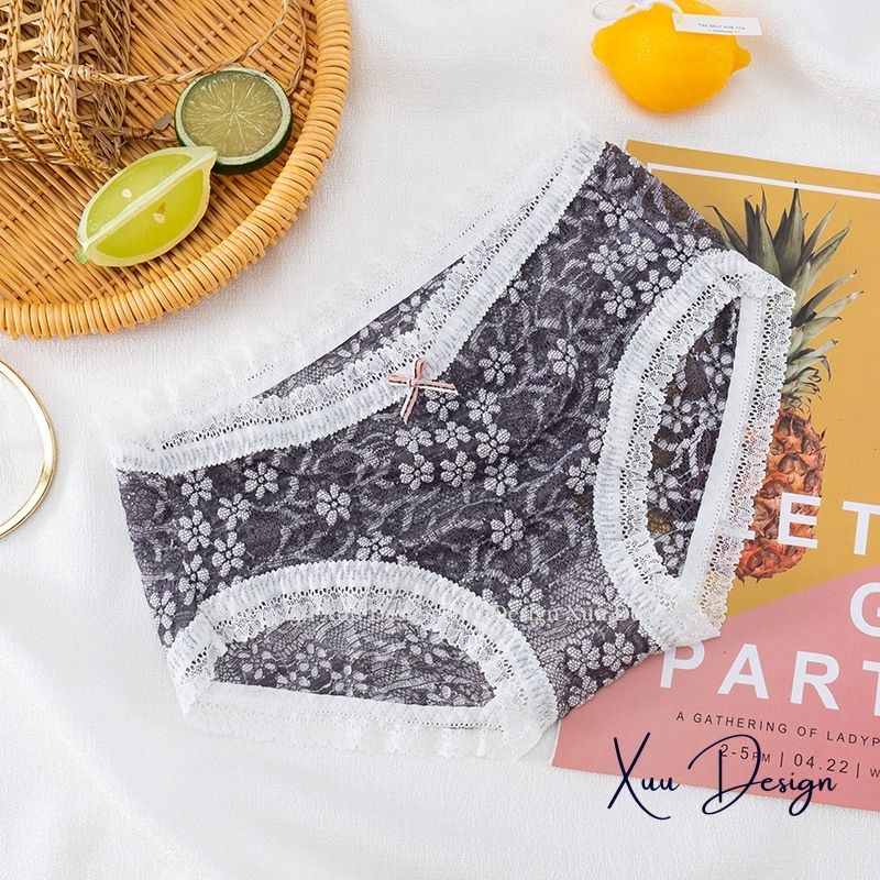 Quần lót nữ Wexuu quần lót ren thêu hoa cao cấp, ren xuyên thấu thông thoáng gợi cảm - QC114