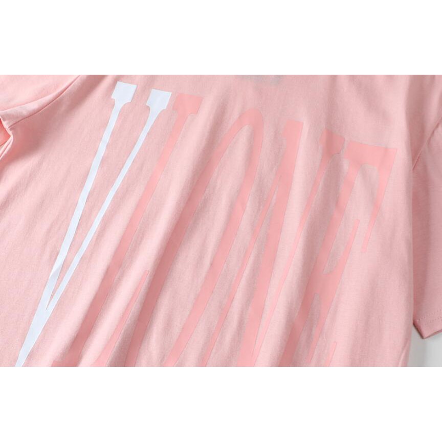 Áo thun cotton tay ngắn in chữ Vlone phong cách thời trang cho nam nữ