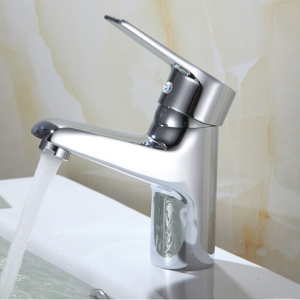 Vòi Lavabo nóng lạnh (trụ tròn to) Hợp kim - Hàng Cao cấp ITALIA (Kèm đôi dây cấp nước)