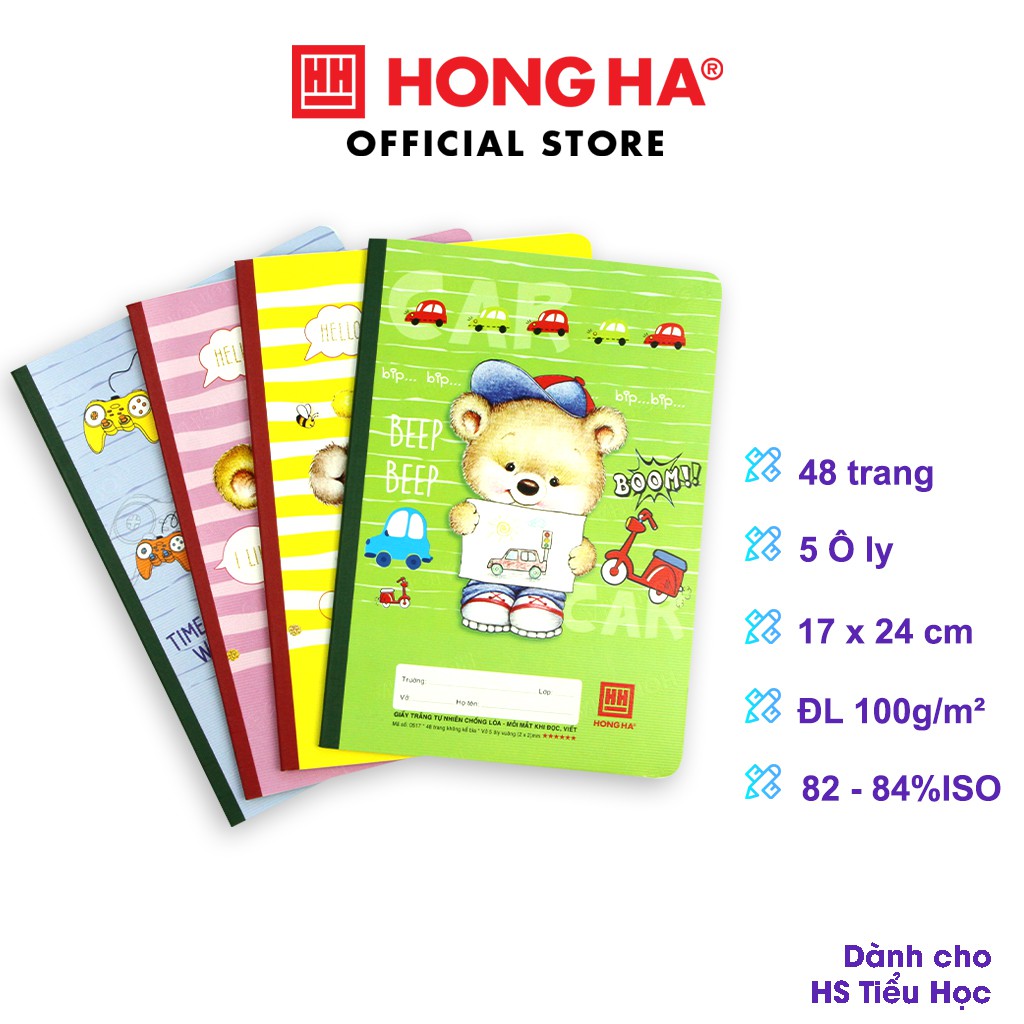 [Mã LIFEMALL995 giảm 10% đơn 99K] Vở 5 Ô ly 48 trang Hồng Hà School Fast Friends 0517