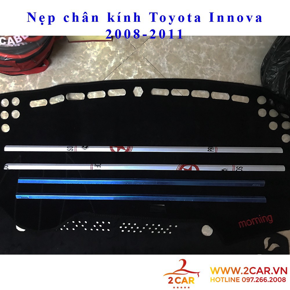 Nẹp viền chân kính Toyota innova 2008-2011, inox cao cấp
