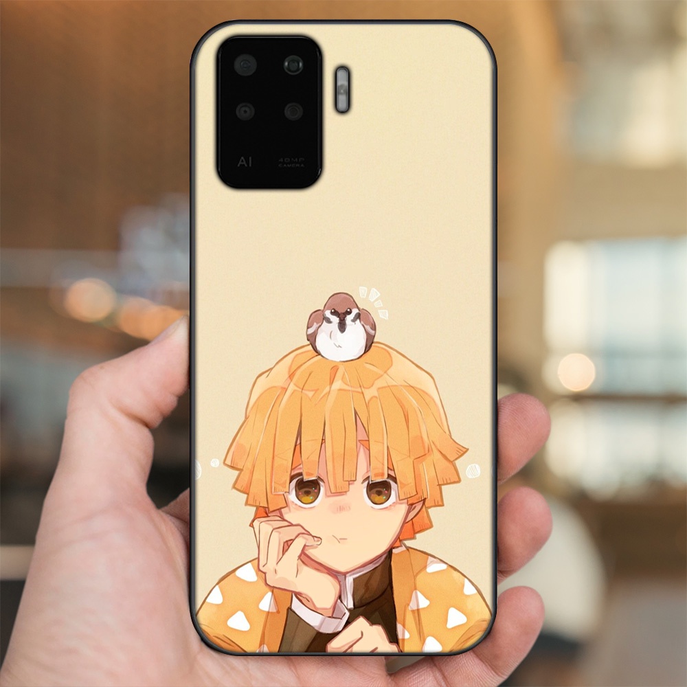 Ốp lưng Oppo A94 viền đen in hình Zenitsu Kimetsu no Yaiba