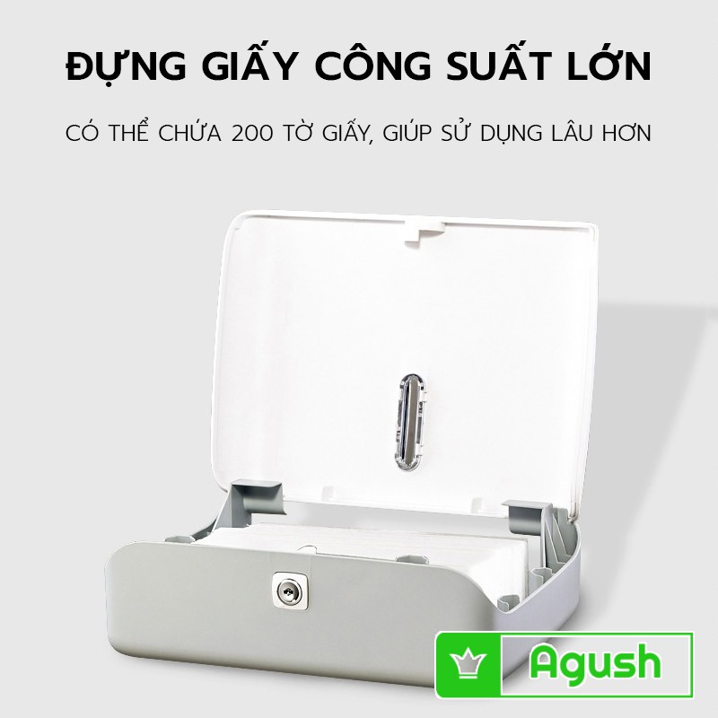 Hộp đựng khăn giấy rút vuông treo dán tường INTERHASA E6008 đa năng tiện lợi nhựa sang trọng nhà tắm vệ sinh toilet