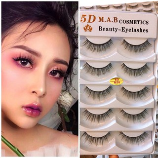 Mi Giả Trang Điểm 5D MAB Lông Chồn, Mi Giả Makeup Tự Nhiên, Mềm Mại, Không Gây Khó Chịu, Tạo Đôi Mắt Đẹp